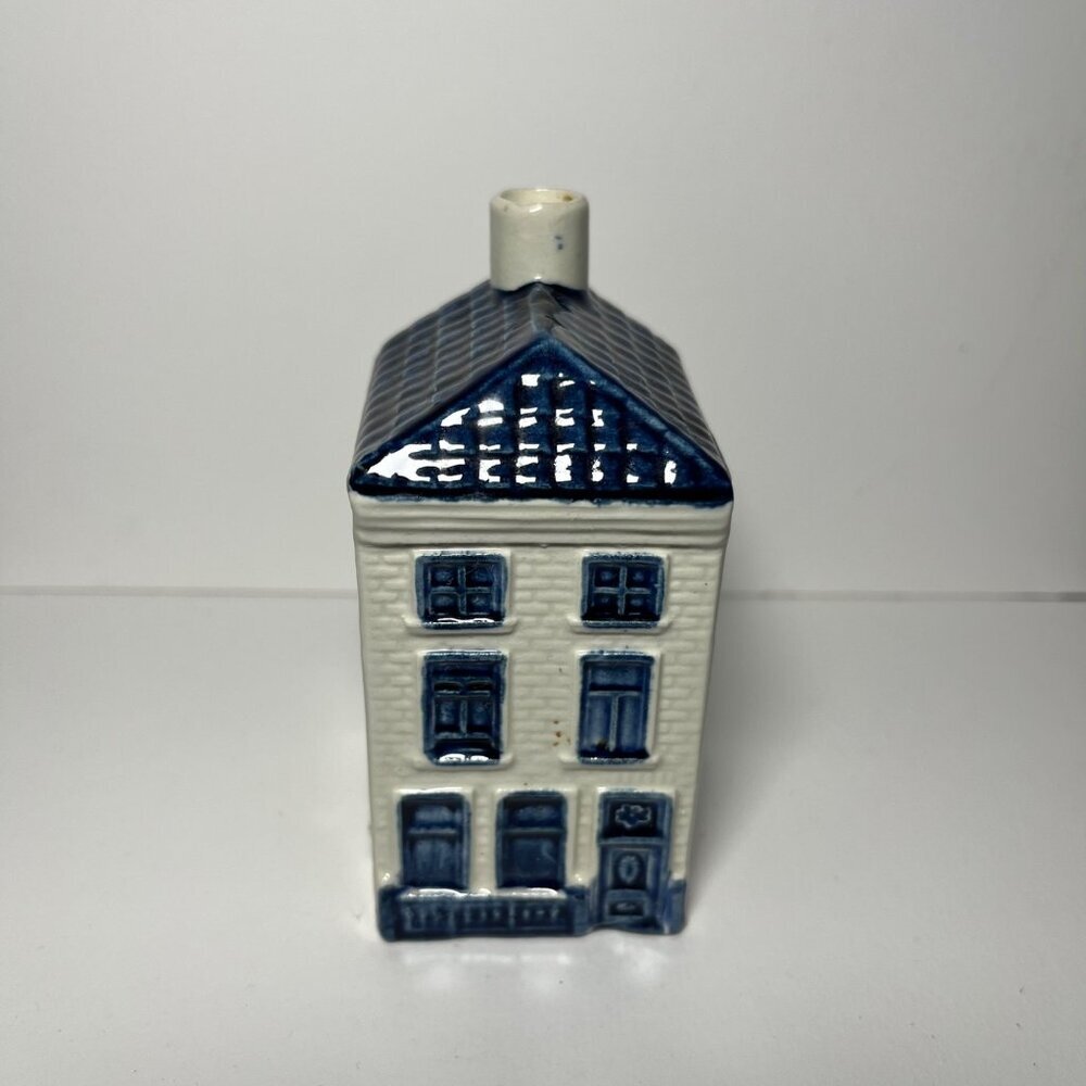 KLM Blue Delftware Miniature House Bottle *empty*